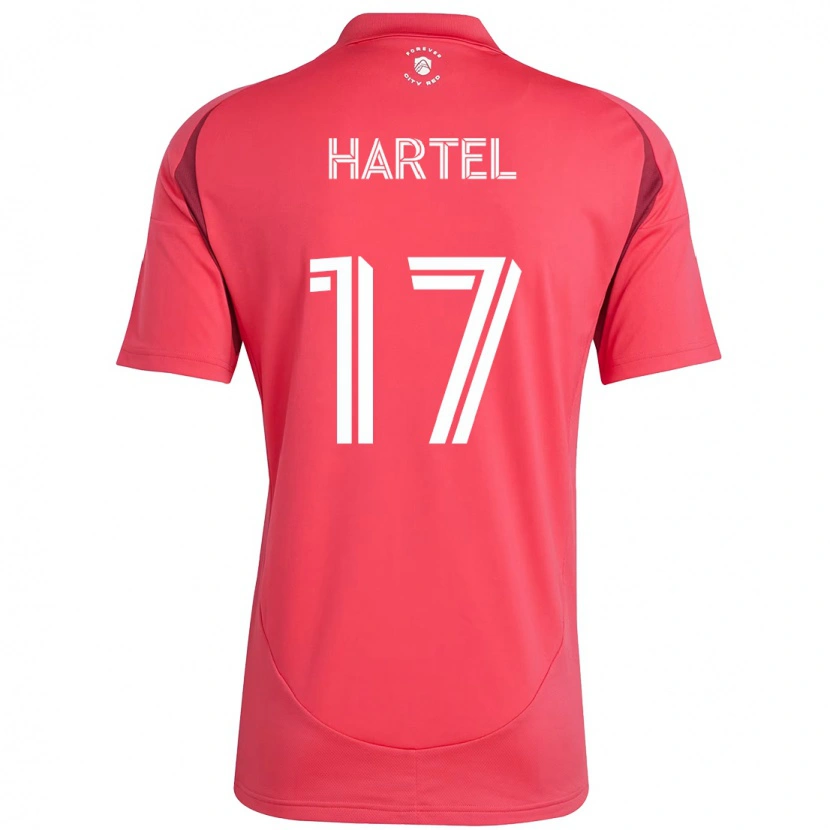 Danxen Niño Camiseta Marcel Hartel #17 Magenta Blanco 1ª Equipación 2025/26 La Camisa México
