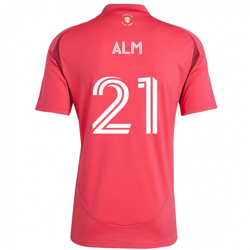 Danxen Niño Camiseta Rasmus Alm #21 Magenta Blanco 1ª Equipación 2025/26 La Camisa México