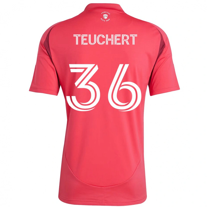 Danxen Niño Camiseta Cedric Teuchert #36 Magenta Blanco 1ª Equipación 2025/26 La Camisa México