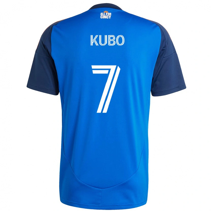 Danxen Niño Camiseta Yuya Kubo #7 Blanco Azul Naranja 1ª Equipación 2025/26 La Camisa México