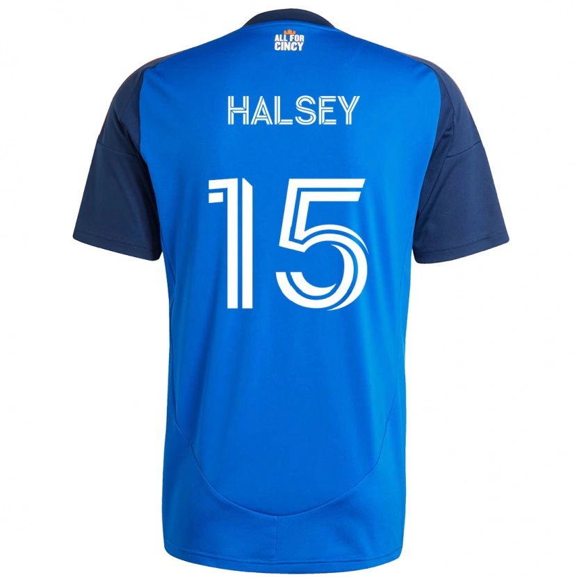 Danxen Niño Camiseta Bret Halsey #15 Azul Oscuro Naranja 1ª Equipación 2025/26 La Camisa México