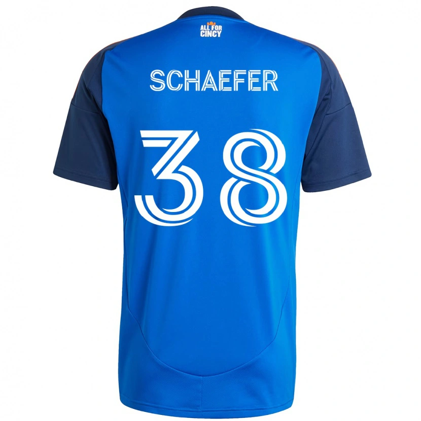 Danxen Niño Camiseta Brian Schaefer #38 Azul Oscuro Naranja 1ª Equipación 2025/26 La Camisa México