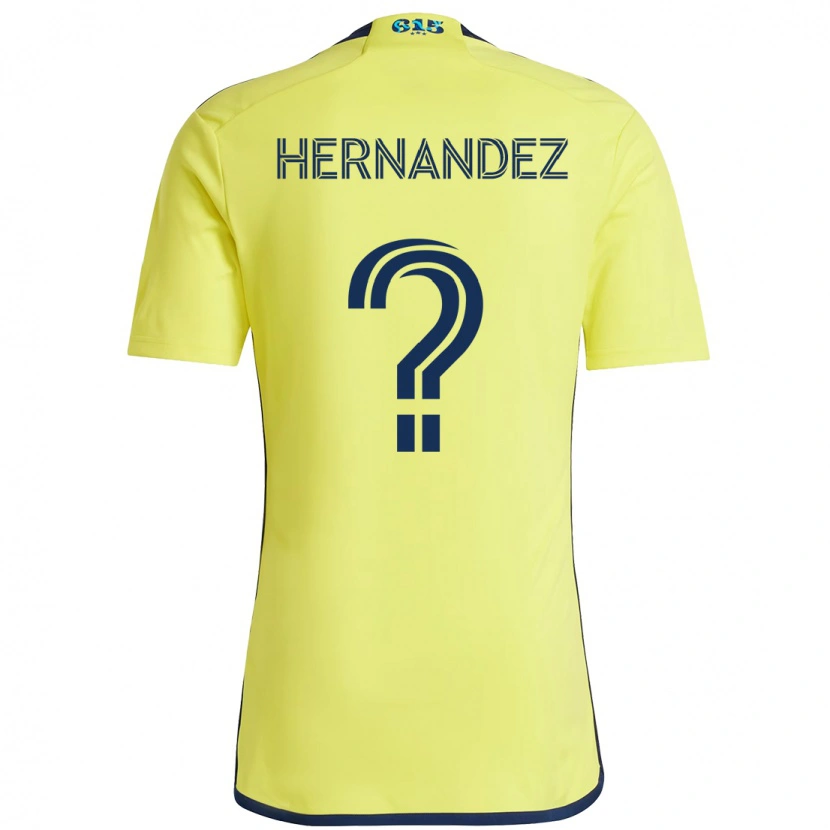 Danxen Niño Camiseta Jonathan Hernández #0 Azul Marino Amarillo 1ª Equipación 2025/26 La Camisa México