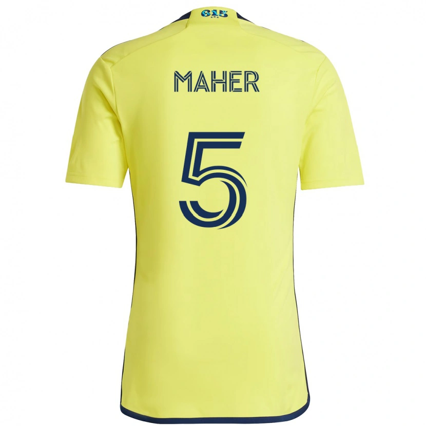 Danxen Niño Camiseta Jack Maher #5 Azul Marino Amarillo 1ª Equipación 2025/26 La Camisa México