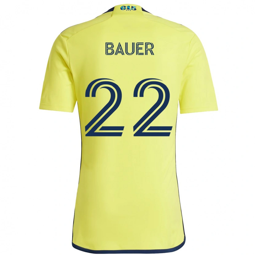 Danxen Niño Camiseta Josh Bauer #22 Azul Marino Amarillo 1ª Equipación 2025/26 La Camisa México