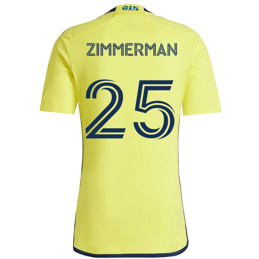 Danxen Niño Camiseta Walker Zimmerman #25 Azul Marino Amarillo 1ª Equipación 2025/26 La Camisa México