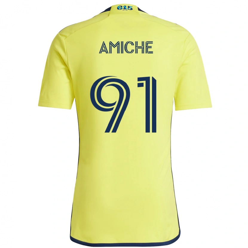 Danxen Niño Camiseta Kemy Amiche #91 Azul Marino Amarillo 1ª Equipación 2025/26 La Camisa México