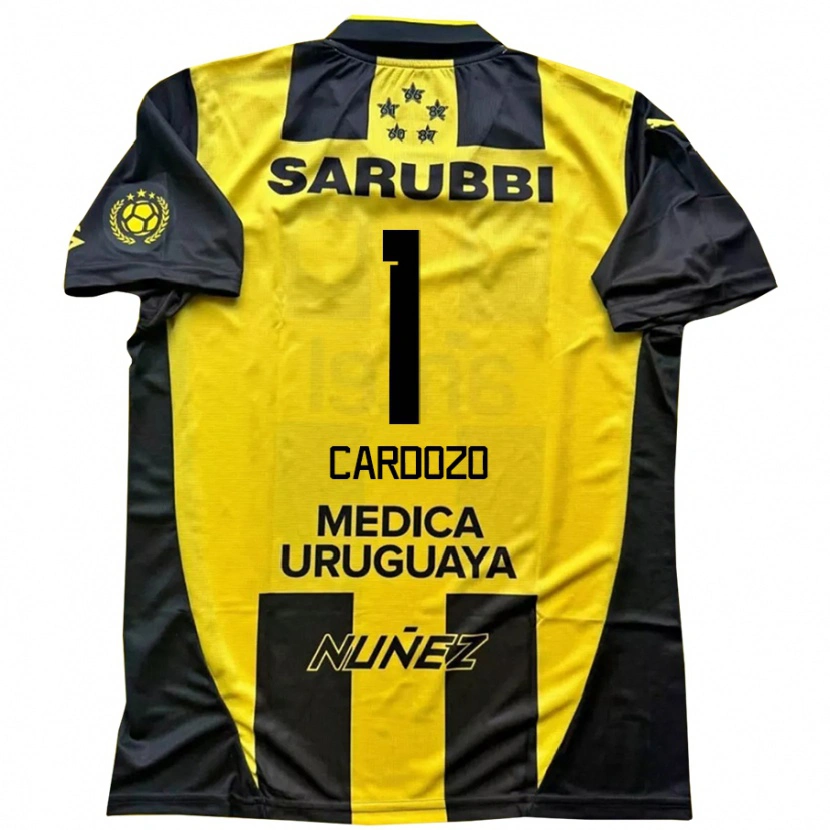 Danxen Niño Camiseta Thiago Cardozo #1 Negro Amarillo 1ª Equipación 2025/26 La Camisa México