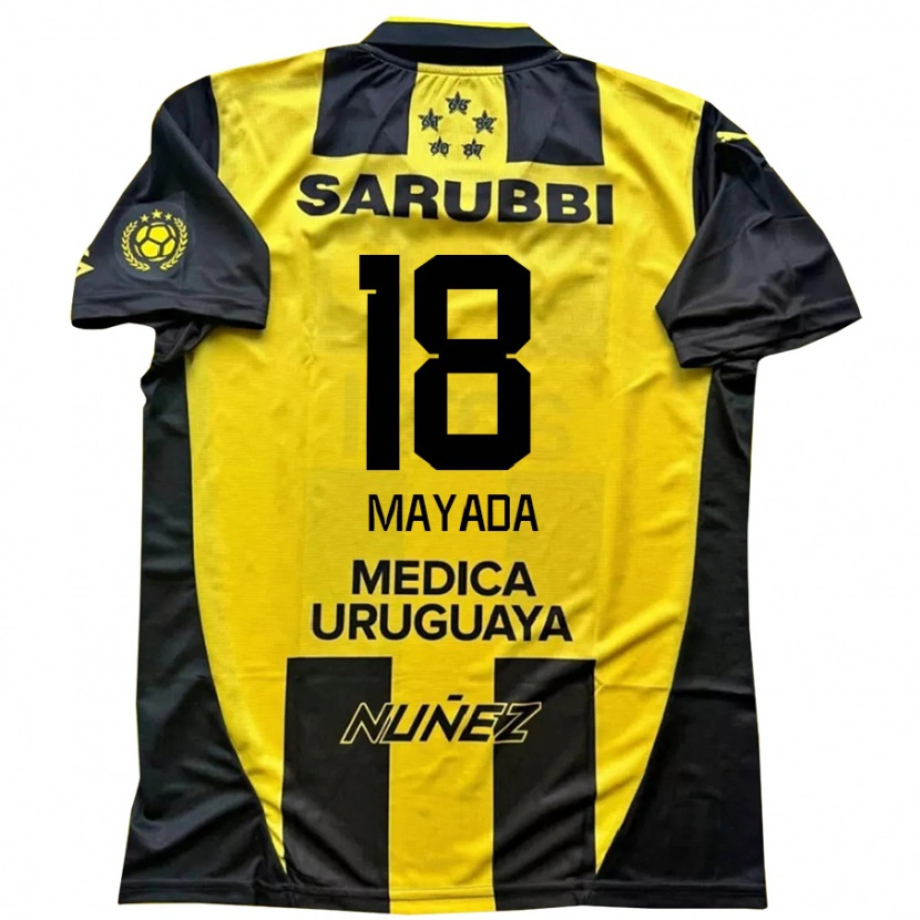 Danxen Niño Camiseta Camilo Mayada #18 Negro Amarillo 1ª Equipación 2025/26 La Camisa México