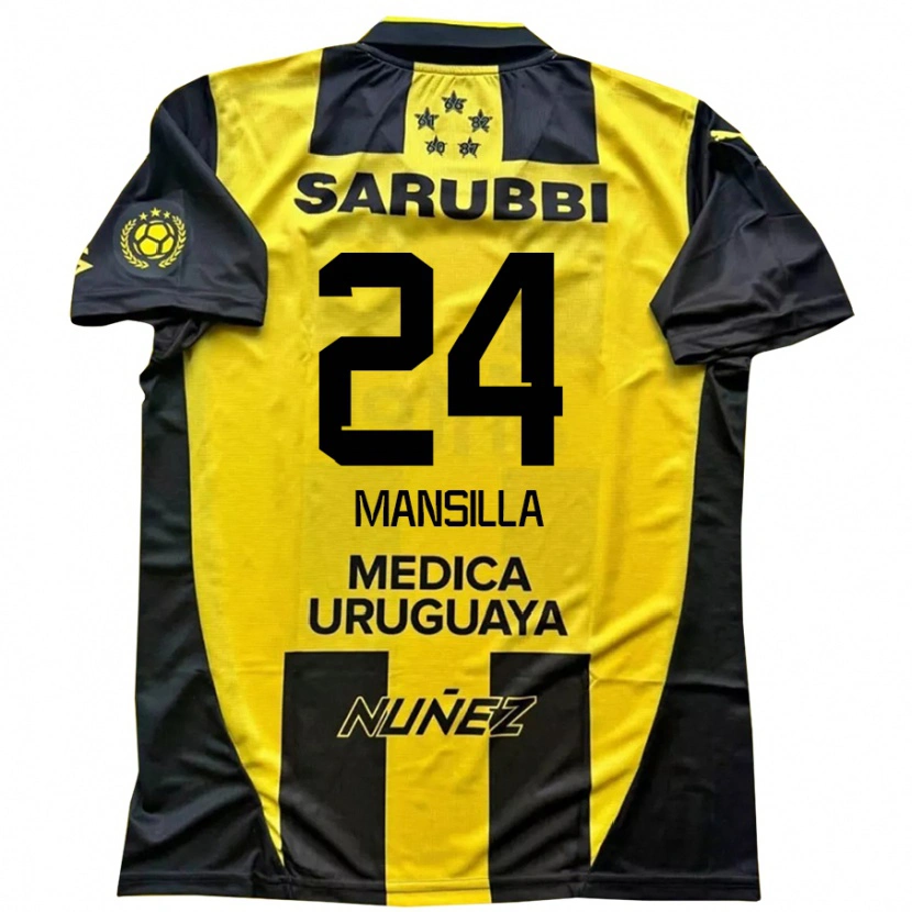 Danxen Niño Camiseta Brian Mansilla #24 Negro Amarillo 1ª Equipación 2025/26 La Camisa México