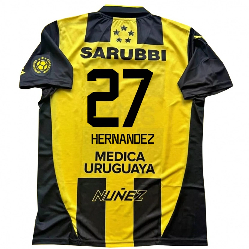 Danxen Niño Camiseta Lucas Hernández #27 Negro Amarillo 1ª Equipación 2025/26 La Camisa México