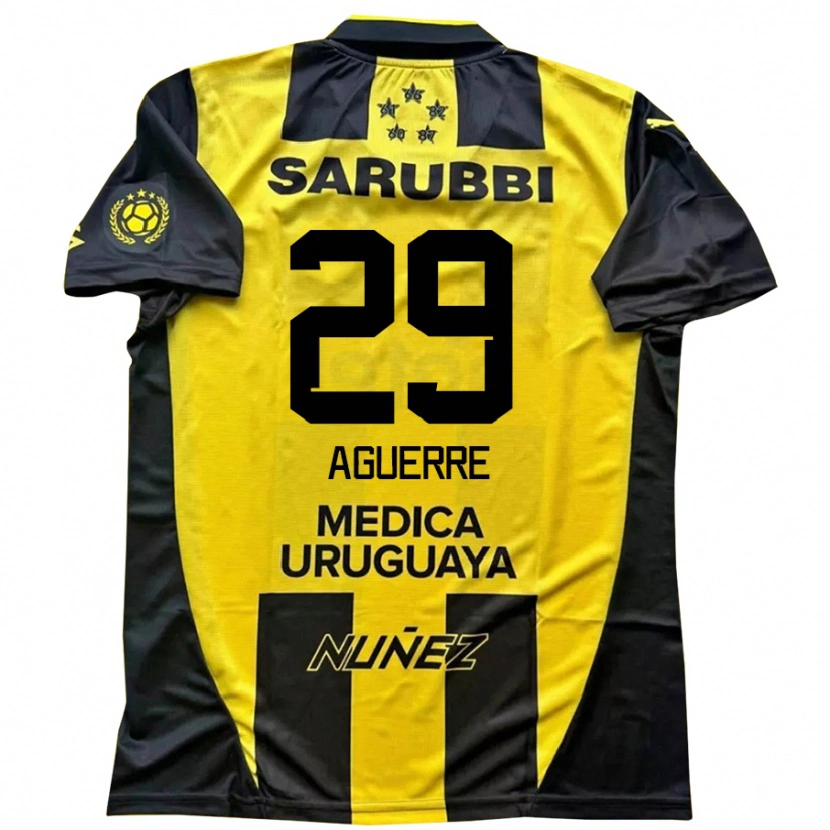 Danxen Niño Camiseta Washington Aguerre #29 Negro Amarillo 1ª Equipación 2025/26 La Camisa México