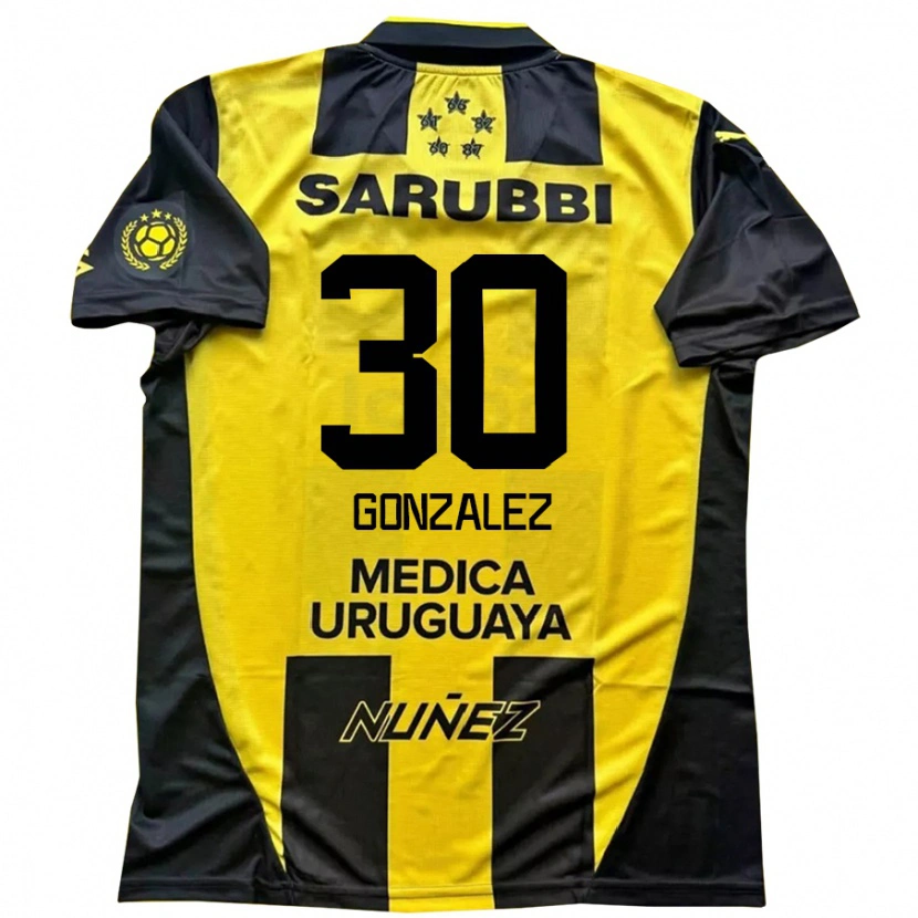 Danxen Niño Camiseta Ángel González #30 Negro Amarillo 1ª Equipación 2025/26 La Camisa México