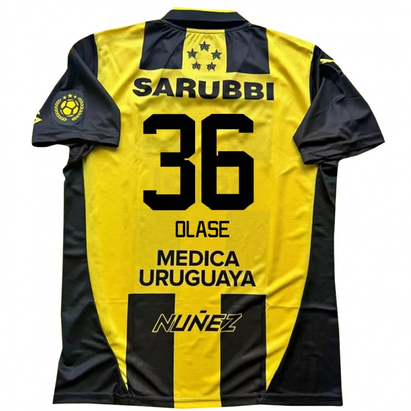 Danxen Niño Camiseta Tomás Olase #36 Negro Amarillo 1ª Equipación 2025/26 La Camisa México