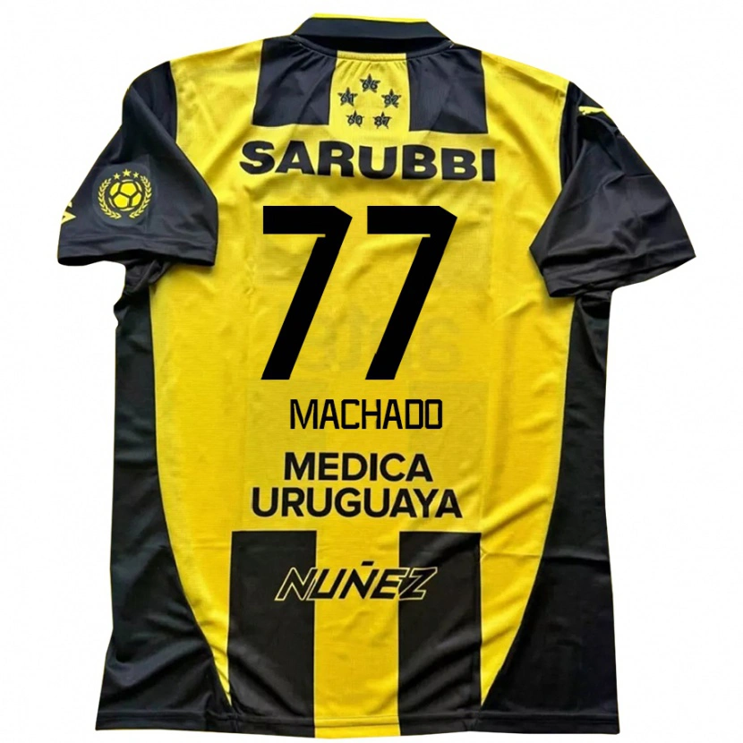 Danxen Niño Camiseta Alexander Machado #77 Negro Amarillo 1ª Equipación 2025/26 La Camisa México