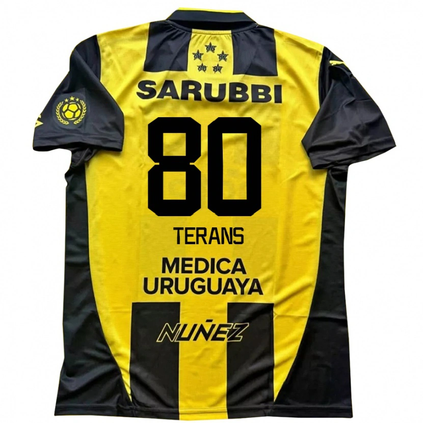Danxen Niño Camiseta David Terans #80 Negro Amarillo 1ª Equipación 2025/26 La Camisa México