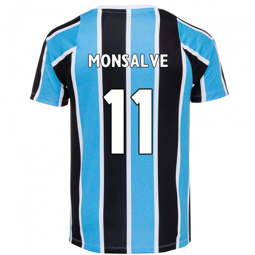 Danxen Niño Camiseta Miguel Monsalve #11 Blanco Azul 1ª Equipación 2025/26 La Camisa México