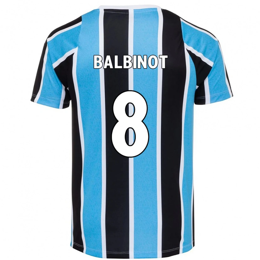 Danxen Niño Camiseta Manu Balbinot #8 Blanco Azul 1ª Equipación 2025/26 La Camisa México