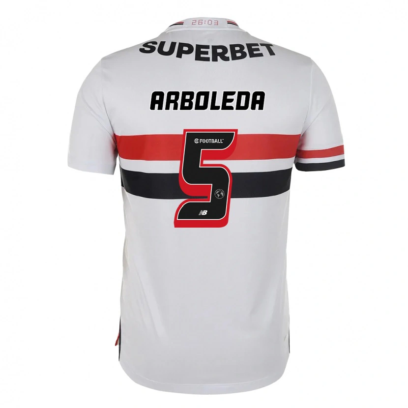 Danxen Niño Camiseta Robert Arboleda #5 Negro Rojo 1ª Equipación 2025/26 La Camisa México