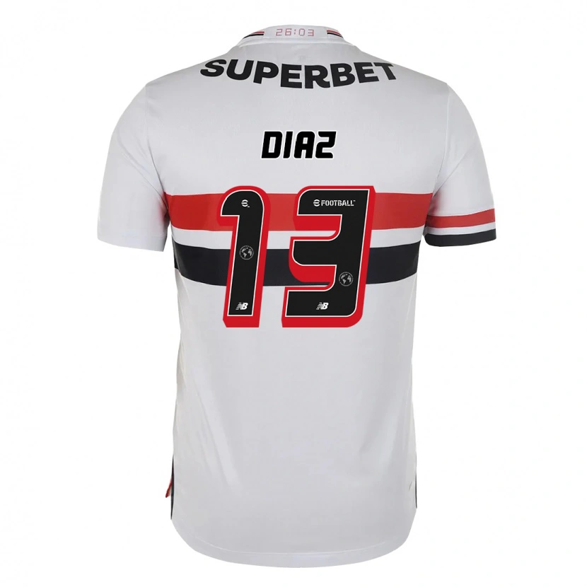 Danxen Niño Camiseta Enzo Díaz #13 Rojo Negro Blanco 1ª Equipación 2025/26 La Camisa México