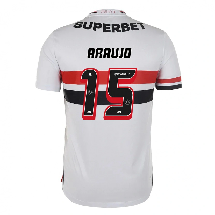 Danxen Niño Camiseta Michel Araújo #15 Rojo Negro Blanco 1ª Equipación 2025/26 La Camisa México