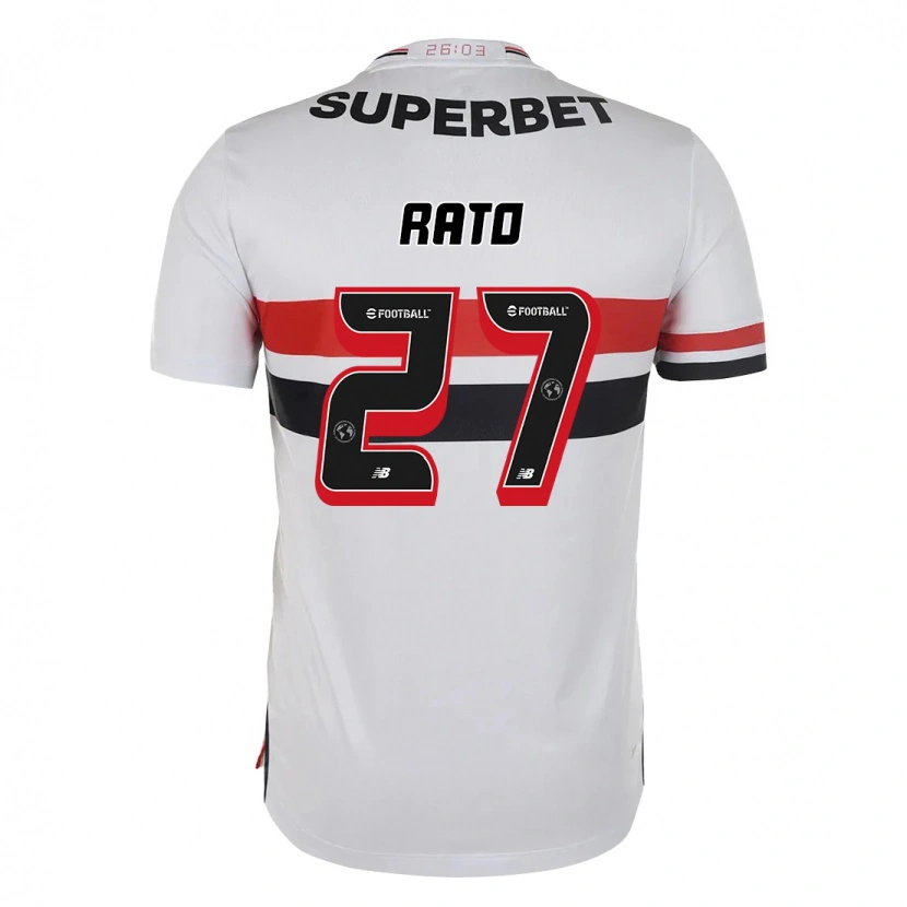 Danxen Niño Camiseta Wellington Rato #27 Negro Rojo 1ª Equipación 2025/26 La Camisa México