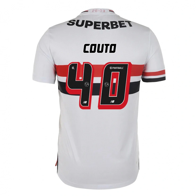 Danxen Niño Camiseta Thiago Couto #40 Rojo Negro Blanco 1ª Equipación 2025/26 La Camisa México