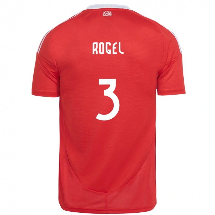 Danxen Niño Camiseta Agustín Rogel #3 Blanco Rojo 1ª Equipación 2025/26 La Camisa México
