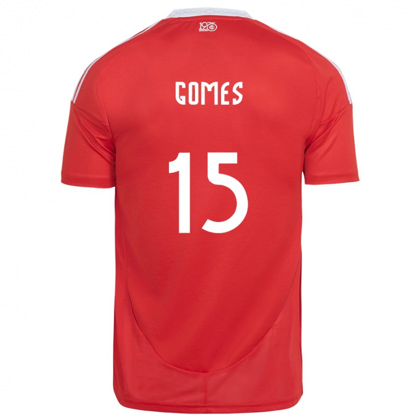 Danxen Niño Camiseta Bruno Gomes #15 Blanco Rojo 1ª Equipación 2025/26 La Camisa México