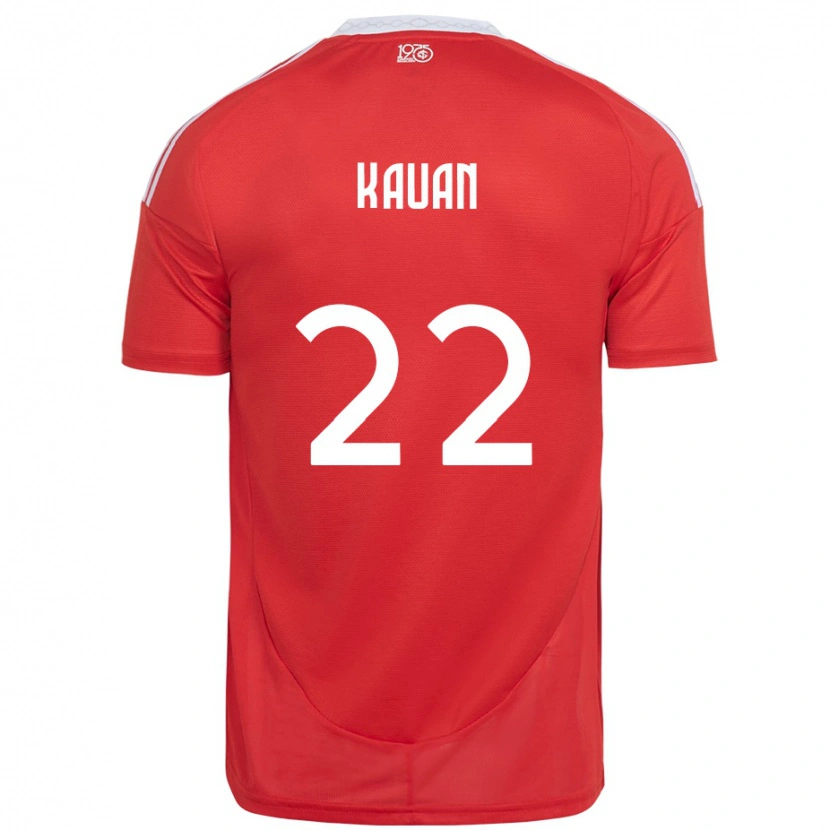 Danxen Niño Camiseta Kauan #22 Blanco Rojo 1ª Equipación 2025/26 La Camisa México