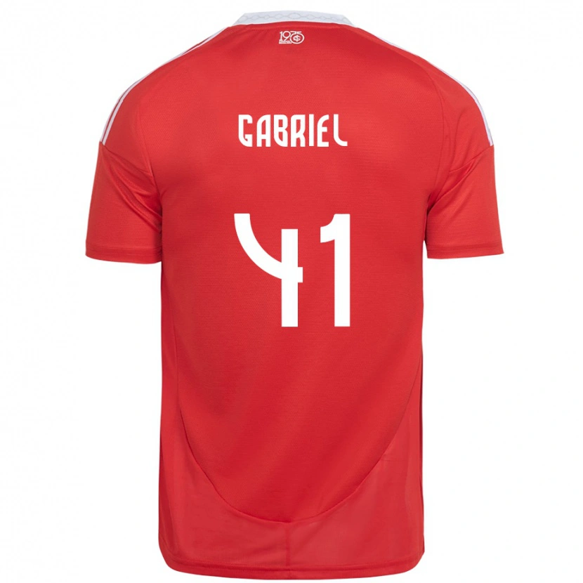 Danxen Niño Camiseta Victor Gabriel #41 Blanco Rojo 1ª Equipación 2025/26 La Camisa México