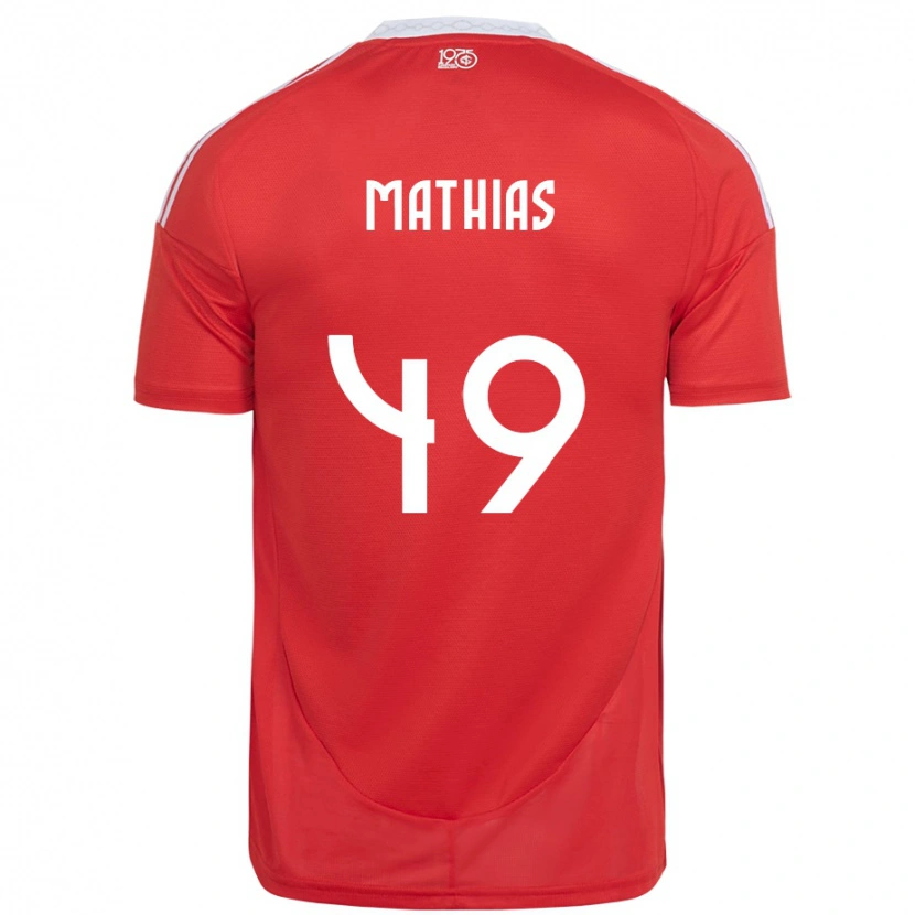 Danxen Niño Camiseta Ricardo Mathias #49 Blanco Rojo 1ª Equipación 2025/26 La Camisa México