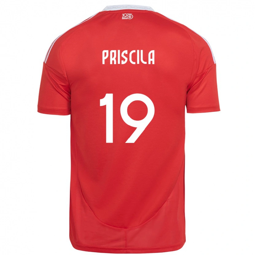 Danxen Niño Camiseta Priscila #19 Blanco Rojo 1ª Equipación 2025/26 La Camisa México
