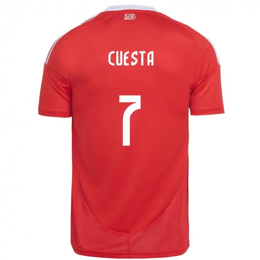 Danxen Niño Camiseta Juan Manuel Cuesta #7 Blanco Rojo 1ª Equipación 2025/26 La Camisa México
