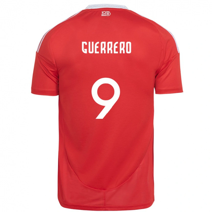 Danxen Niño Camiseta Paolo Guerrero #9 Blanco Rojo 1ª Equipación 2025/26 La Camisa México