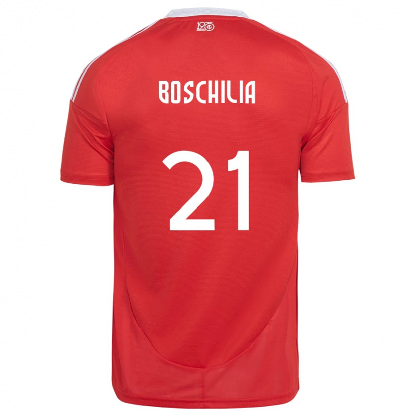 Danxen Niño Camiseta Gabriel Boschilia #21 Blanco Rojo 1ª Equipación 2025/26 La Camisa México