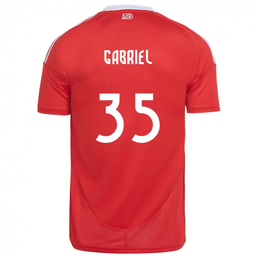 Danxen Niño Camiseta Ze Gabriel #35 Blanco Rojo 1ª Equipación 2025/26 La Camisa México
