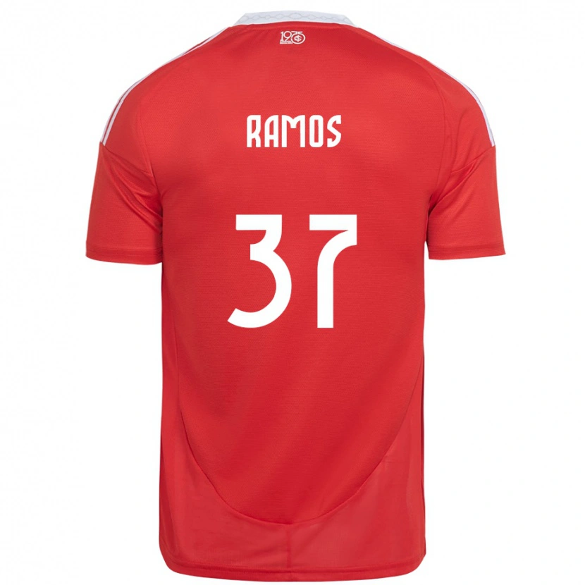 Danxen Niño Camiseta Lucas Ramos #37 Blanco Rojo 1ª Equipación 2025/26 La Camisa México