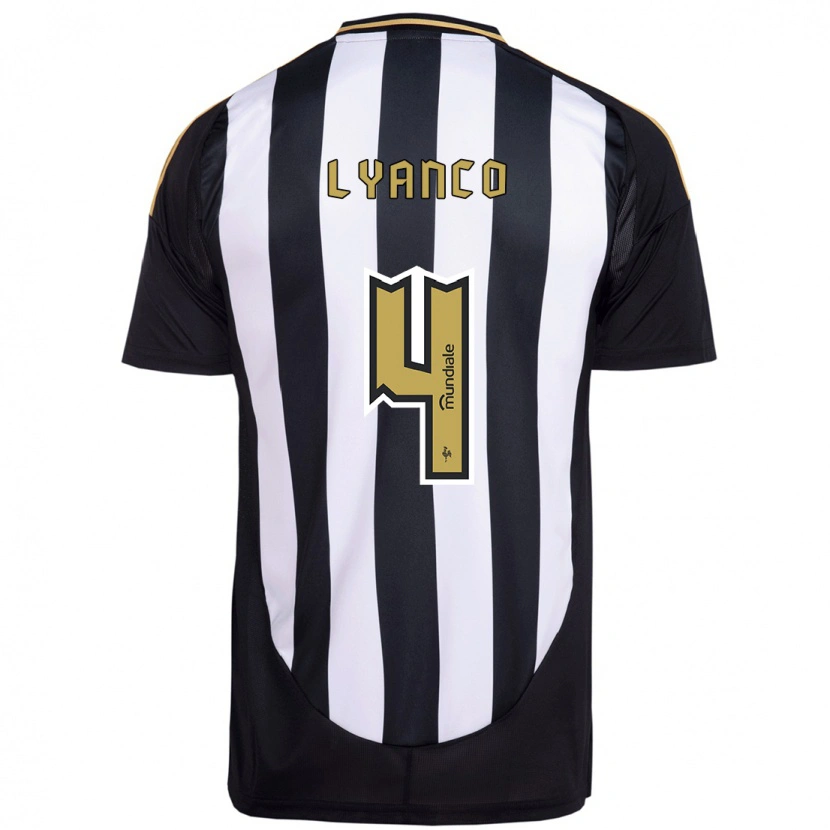 Danxen Niño Camiseta Lyanco #4 Blanco Negro 1ª Equipación 2025/26 La Camisa México