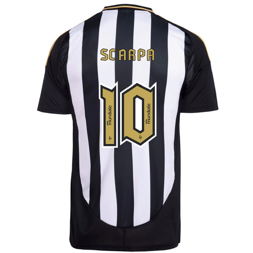 Danxen Niño Camiseta Gustavo Scarpa #10 Blanco Negro 1ª Equipación 2025/26 La Camisa México