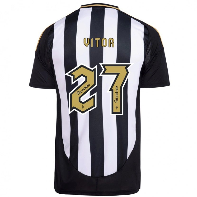 Danxen Niño Camiseta Paulo Vitor #27 Blanco Negro 1ª Equipación 2025/26 La Camisa México