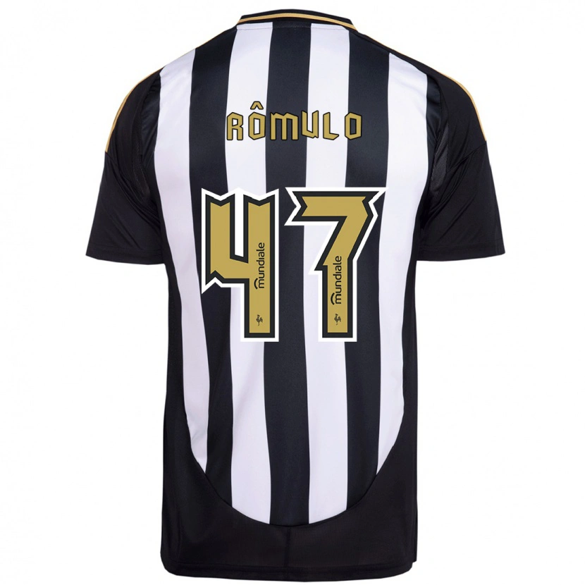 Danxen Niño Camiseta Rômulo #47 Blanco Negro 1ª Equipación 2025/26 La Camisa México