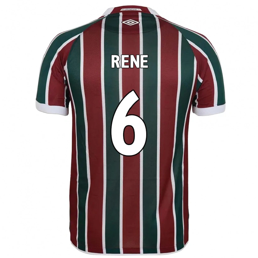 Danxen Niño Camiseta Renê #6 Blanco Verde Granate 1ª Equipación 2025/26 La Camisa México