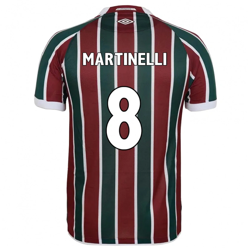Danxen Niño Camiseta Martinelli #8 Blanco Verde Granate 1ª Equipación 2025/26 La Camisa México