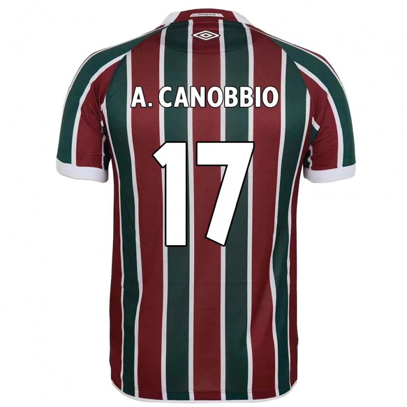 Danxen Niño Camiseta Agustín Canobbio #17 Blanco Verde Granate 1ª Equipación 2025/26 La Camisa México