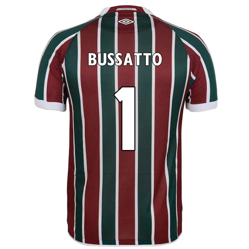 Danxen Niño Camiseta Letícia Bussatto #1 Verde Granate Blanco 1ª Equipación 2025/26 La Camisa México