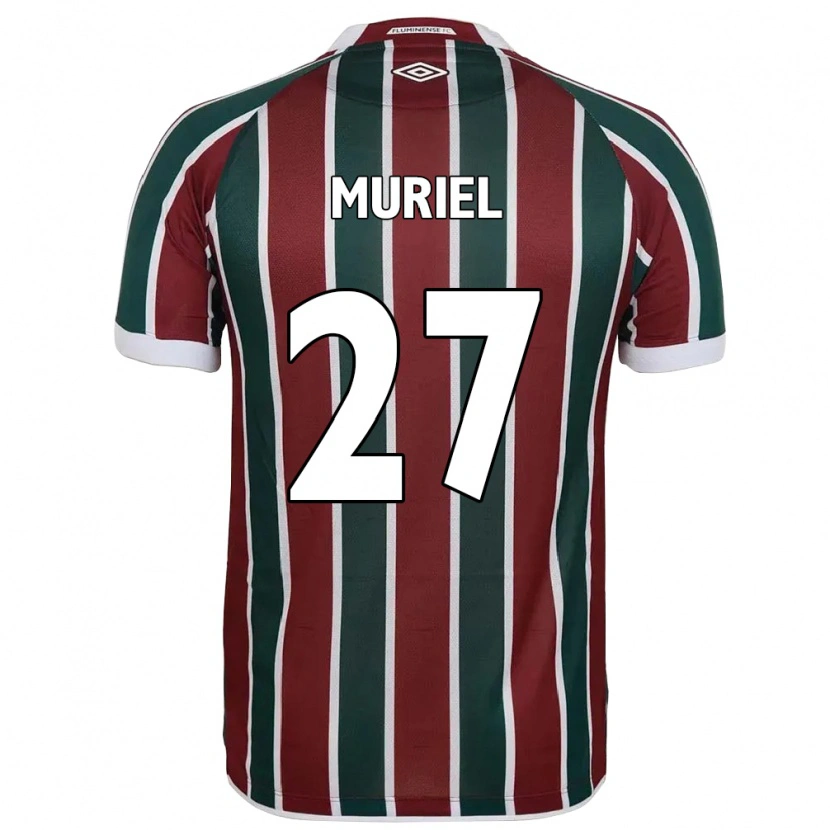 Danxen Niño Camiseta Muriel #27 Verde Granate Blanco 1ª Equipación 2025/26 La Camisa México