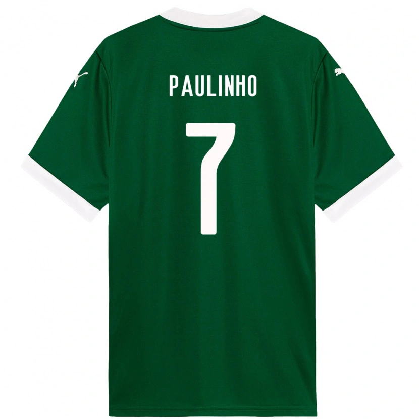 Danxen Niño Camiseta Paulinho #7 Verde Blanco 1ª Equipación 2025/26 La Camisa México