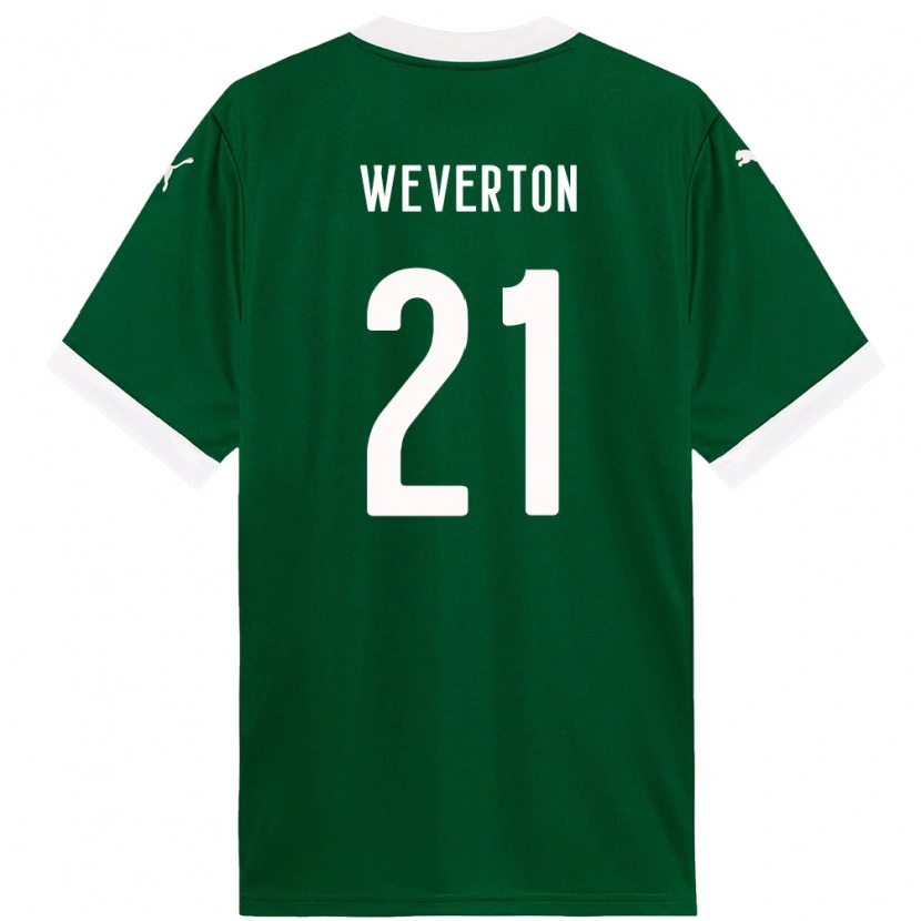 Danxen Niño Camiseta Weverton #21 Blanco Verde 1ª Equipación 2025/26 La Camisa México