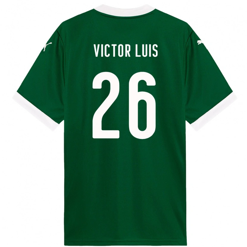 Danxen Niño Camiseta Victor Luis #26 Blanco Verde 1ª Equipación 2025/26 La Camisa México